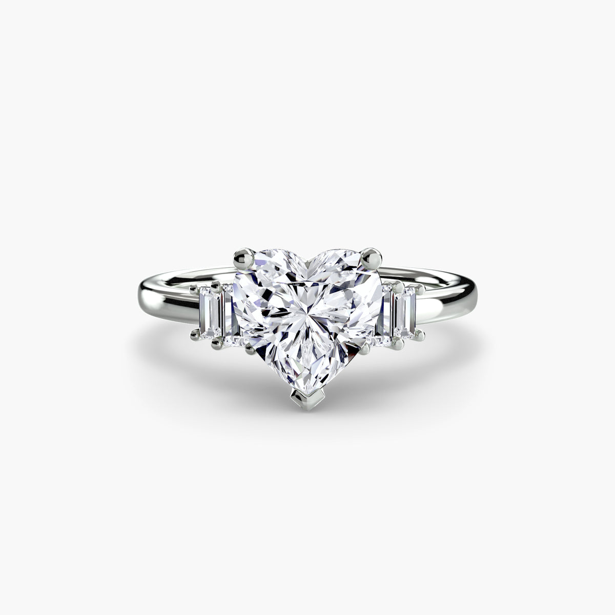 Solitaire with Baguette Accent Shoulders