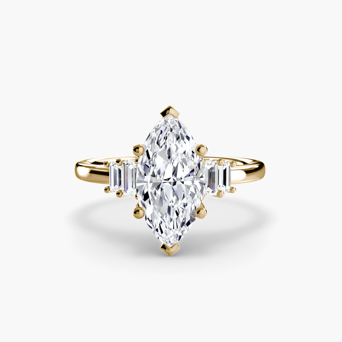 Solitaire with Baguette Accent Shoulders