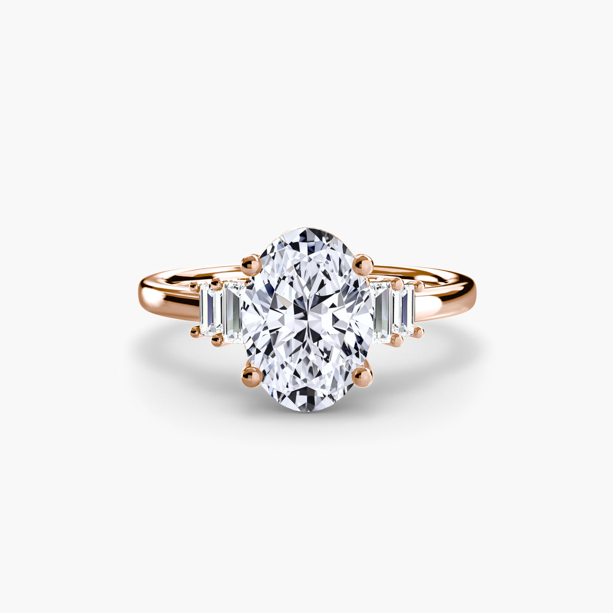 Solitaire with Baguette Accent Shoulders