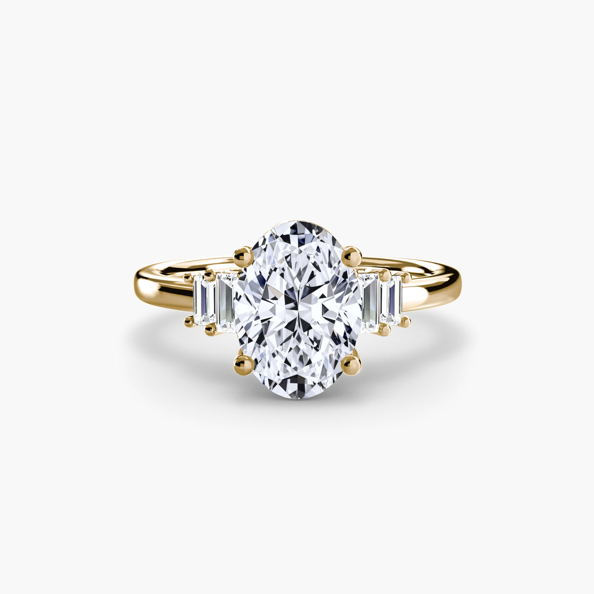 Solitaire with Baguette Accent Shoulders