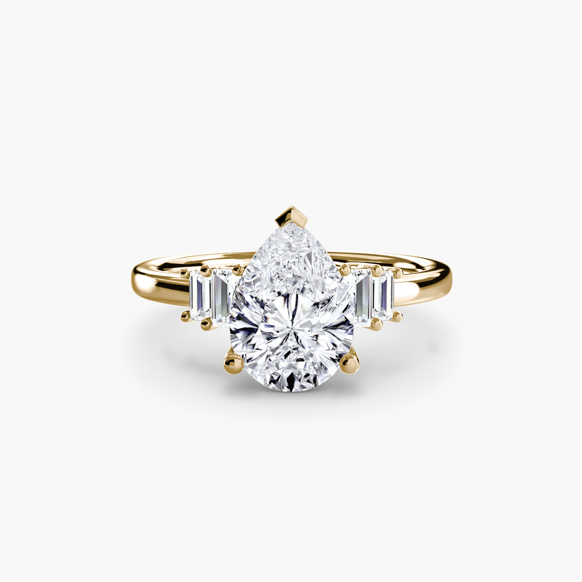 Solitaire with Baguette Accent Shoulders