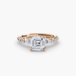 Solitaire ring with fancy sides