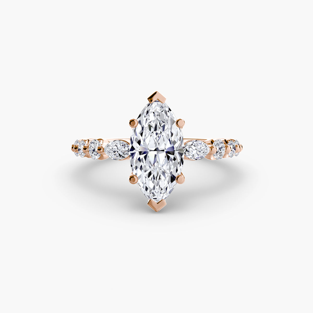 Solitaire ring with fancy sides
