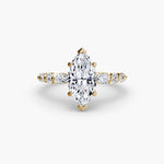 Solitaire ring with fancy sides