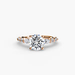 Solitaire ring with fancy sides