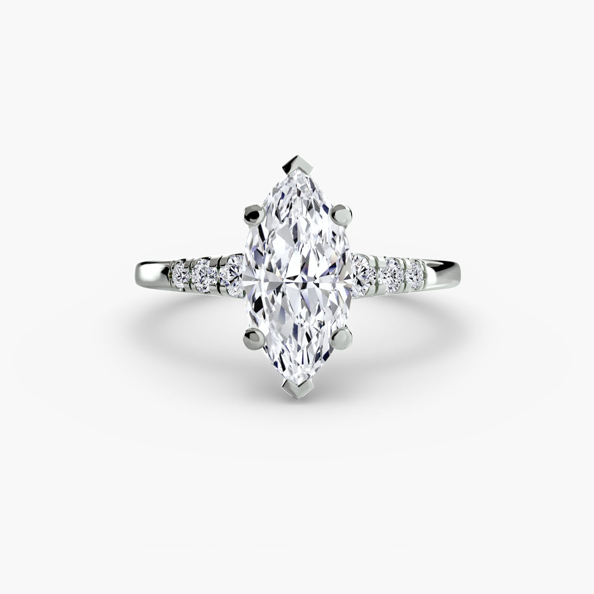 Solitaire with Tapered Accent Stones