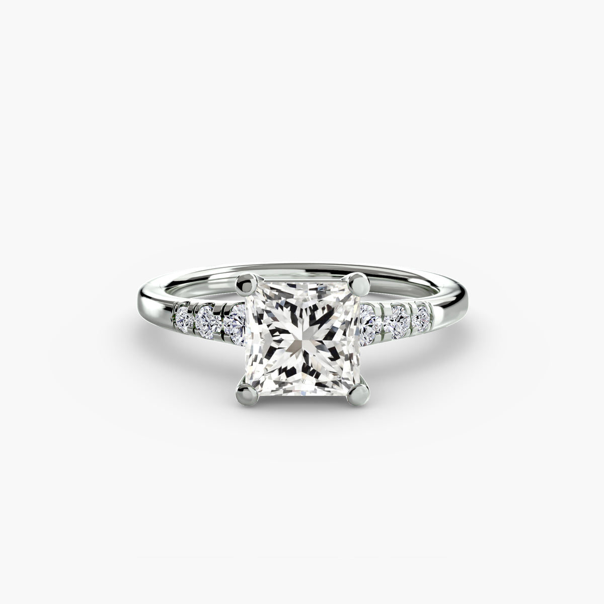 Solitaire with Tapered Accent Stones