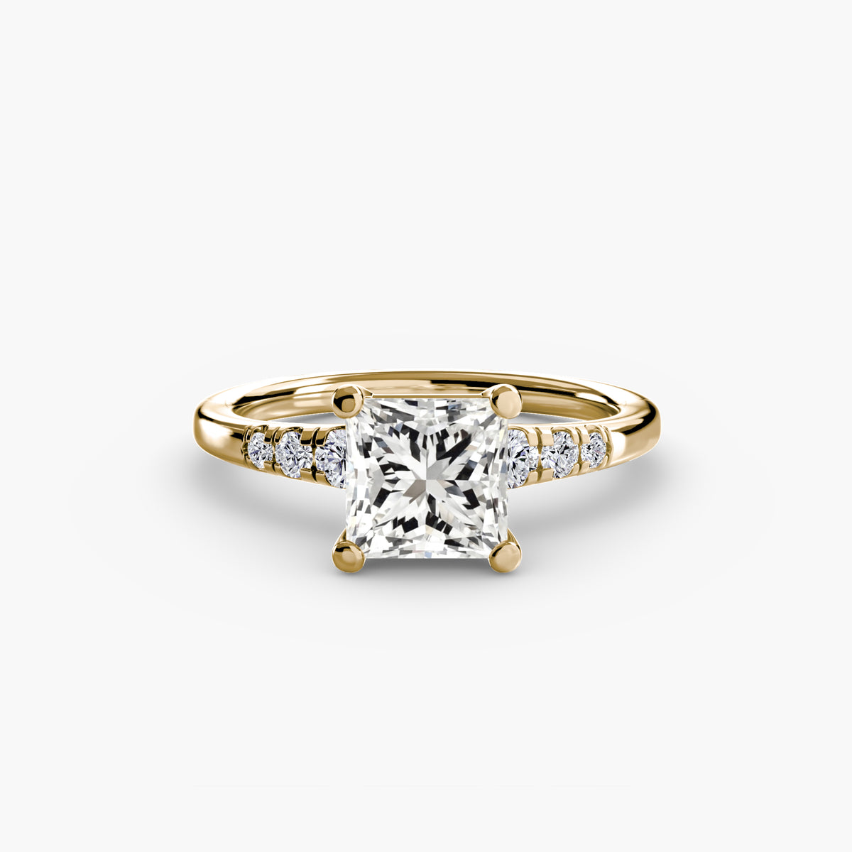 Solitaire with Tapered Accent Stones