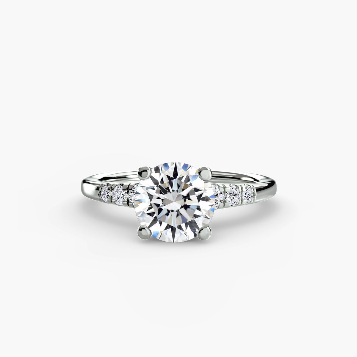 Solitaire with Tapered Accent Stones