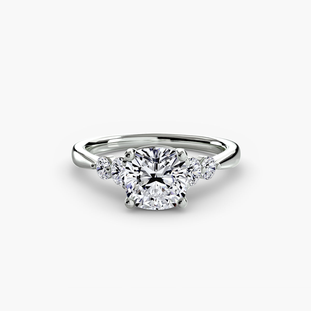 Diamond Solitaire with 4 accent stones.