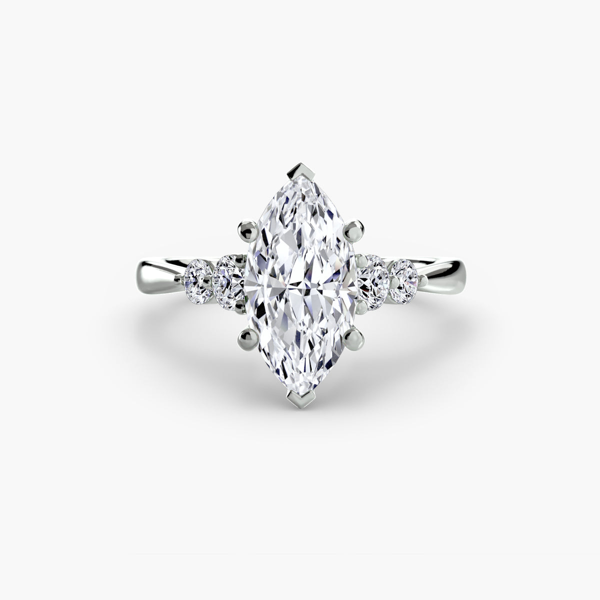 Diamond Solitaire with 4 accent stones.