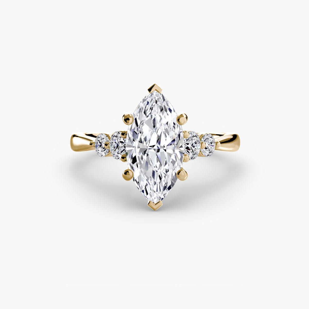 Diamond Solitaire with 4 accent stones.