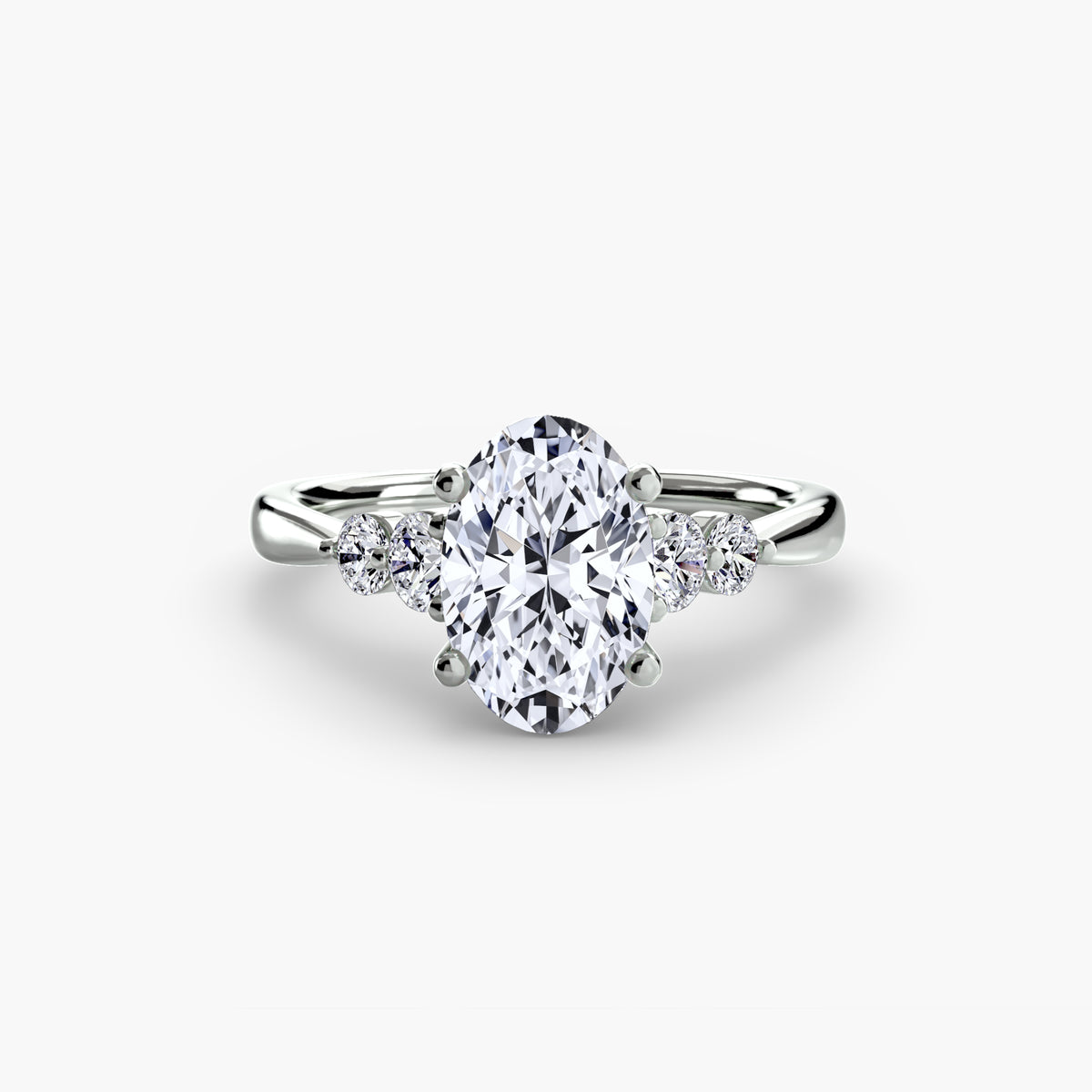 Diamond Solitaire with 4 accent stones.