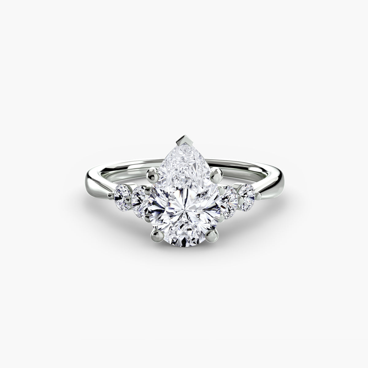 Diamond Solitaire with 4 accent stones.