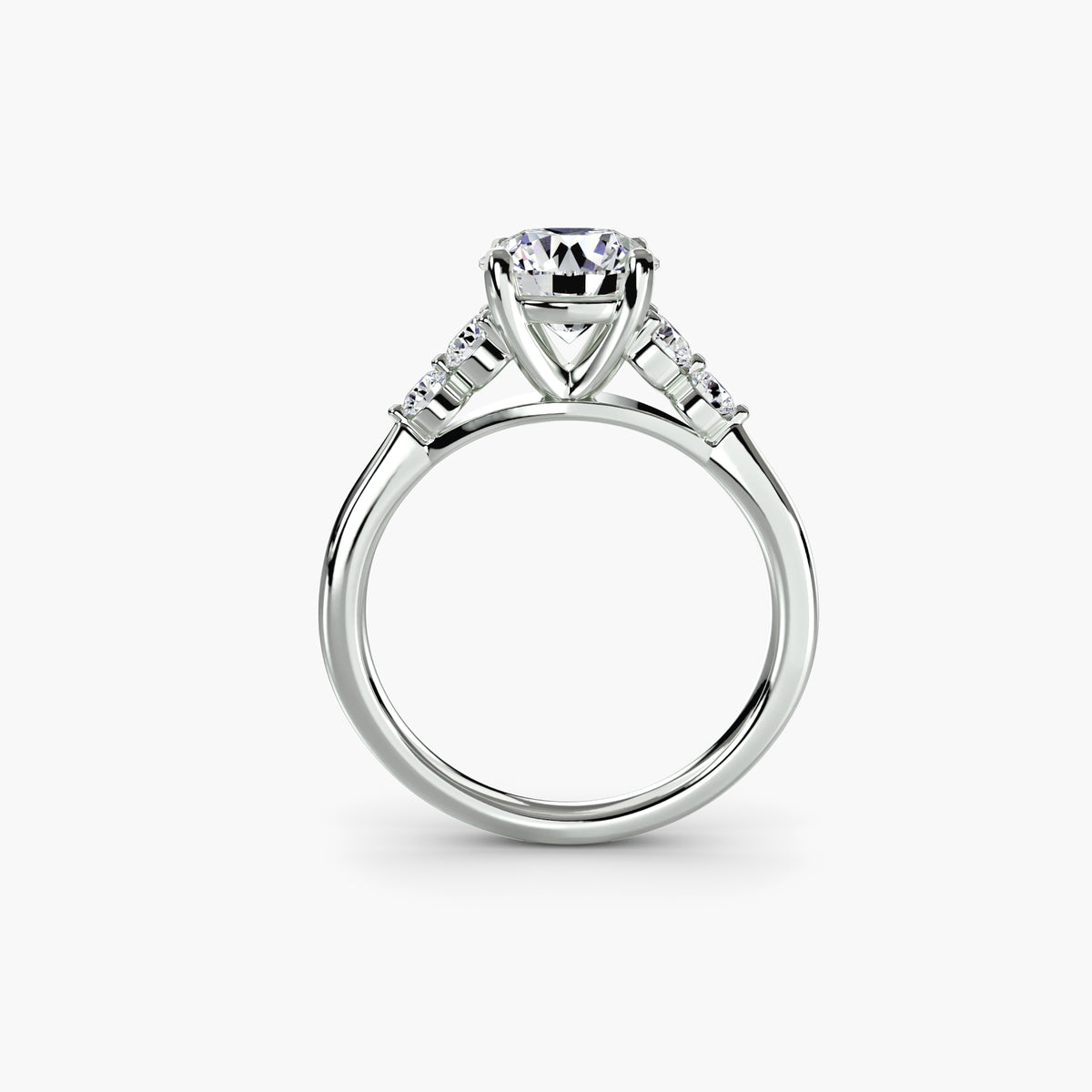 Diamond Solitaire with 4 accent stones.