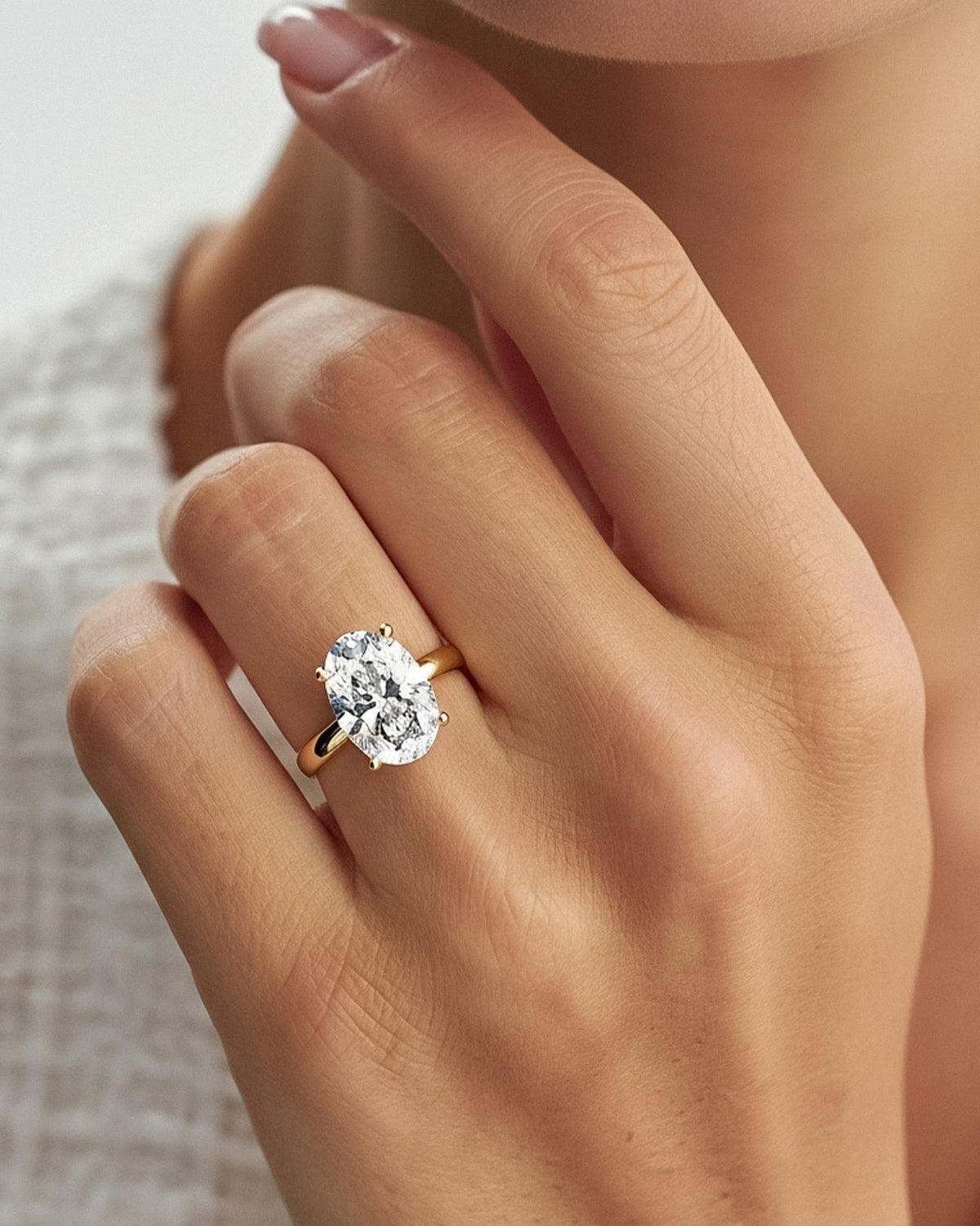 5ct Oval Lab Diamond Ring