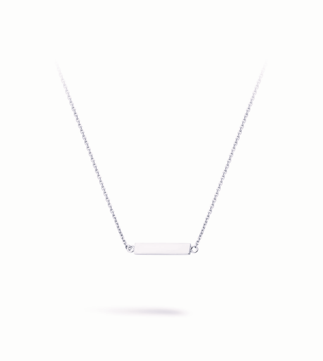 Silver Engravable Mini Bar Necklace