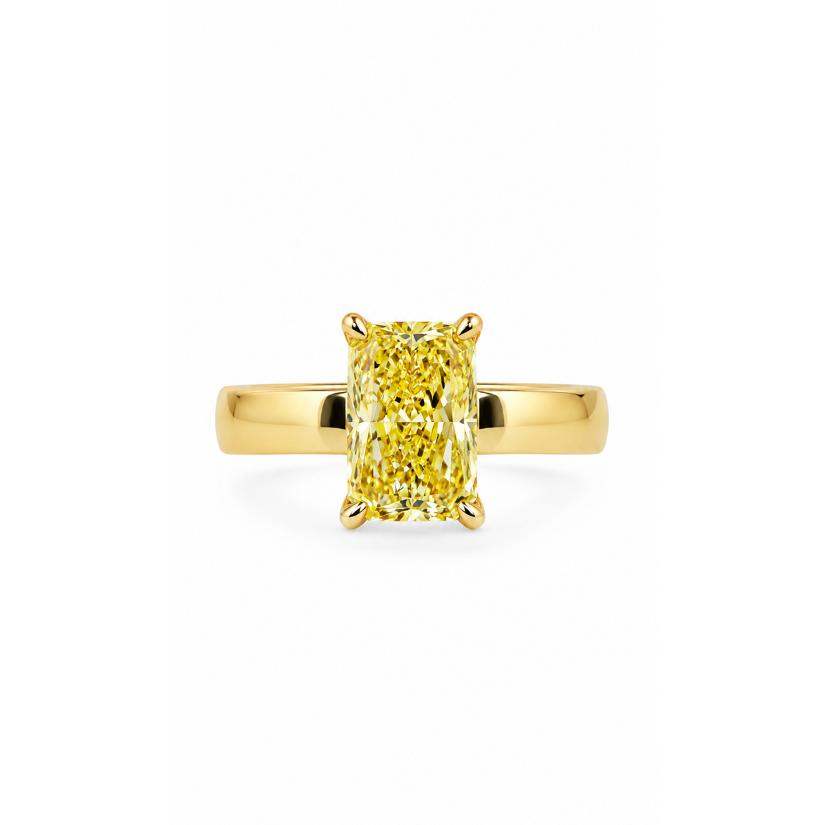 2ct Yellow Radiant Cut Diamond Ring in 18ct Gold