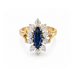Antique Sapphire & Diamond Gold Ring