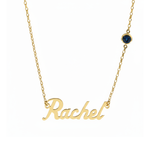 (1-6 Letters) 9ct Gold Name Necklace with Birthstone