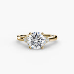 Diamond Solitaire Ring with Cluster Shoulders