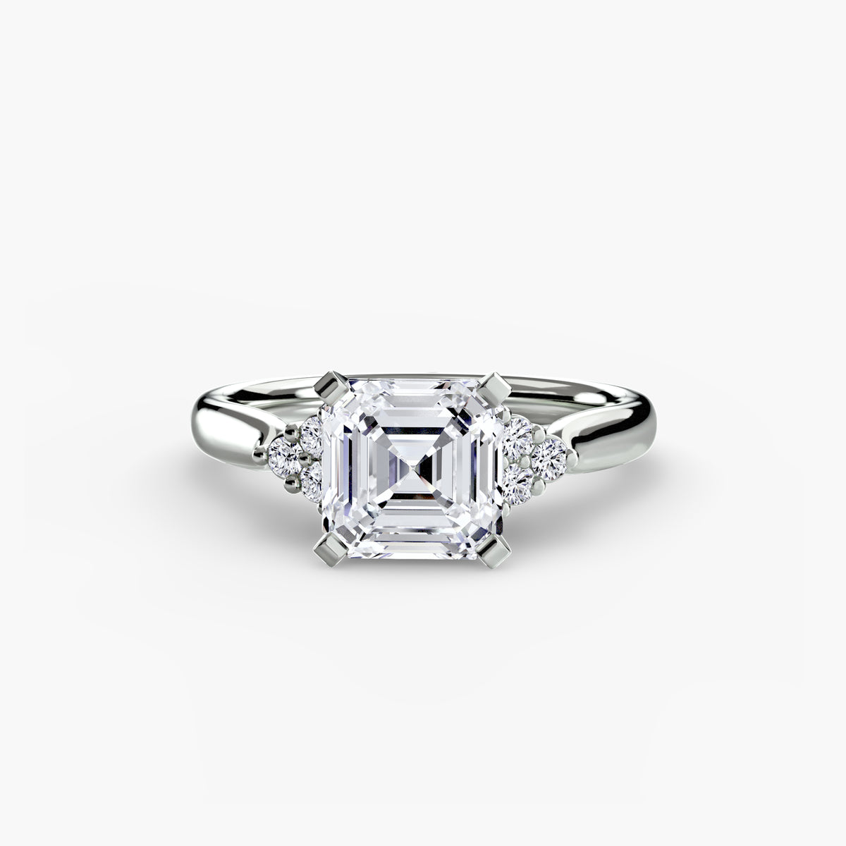 Solitaire with Shoulder Accents