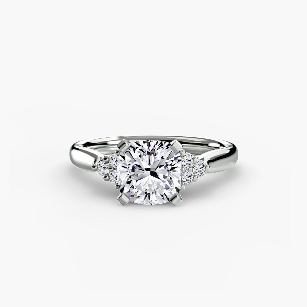 Solitaire with Shoulder Accents