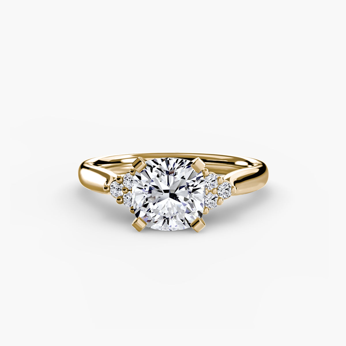 Solitaire with Shoulder Accents