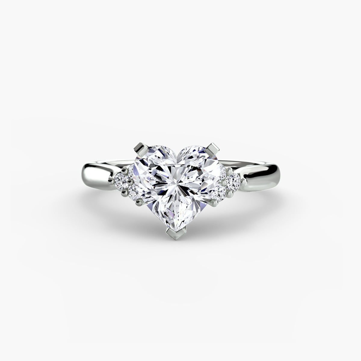 Solitaire with Shoulder Accents
