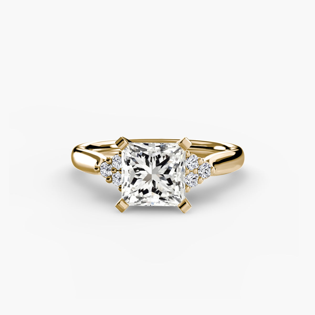 Solitaire with Shoulder Accents
