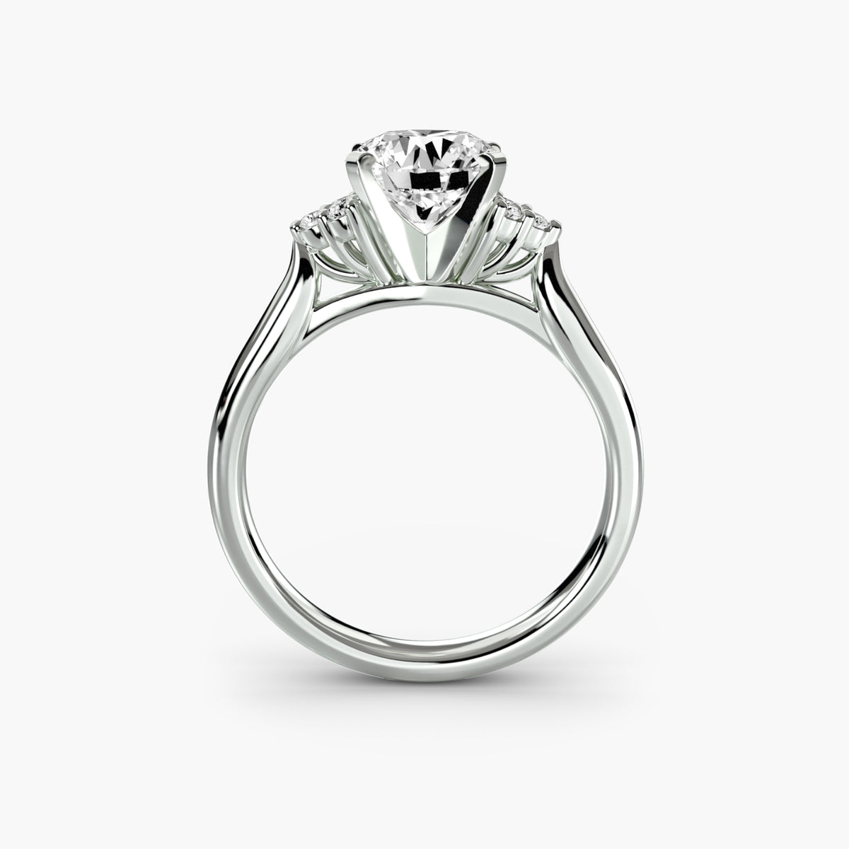 Solitaire with Shoulder Accents