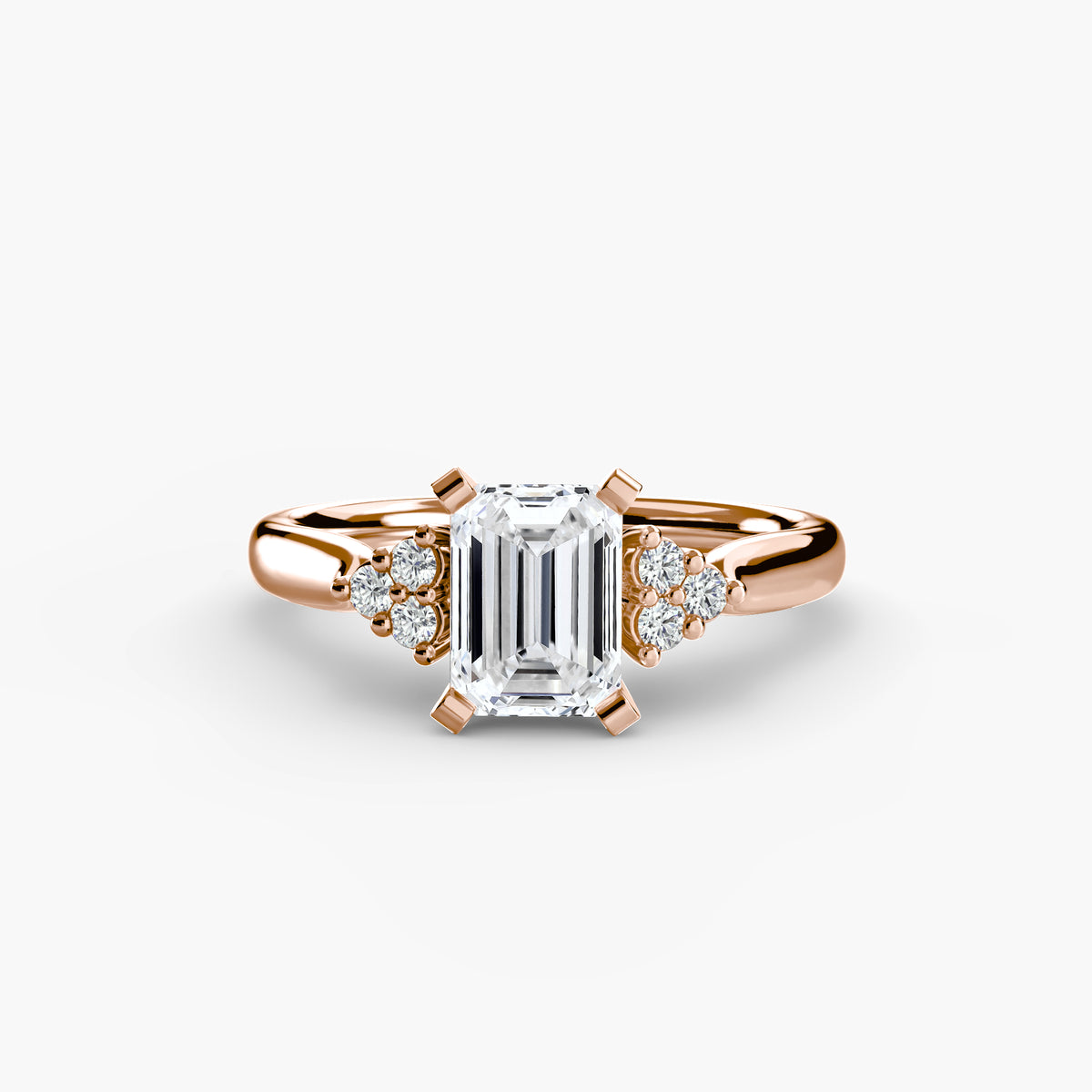 Solitaire with Shoulder Accents