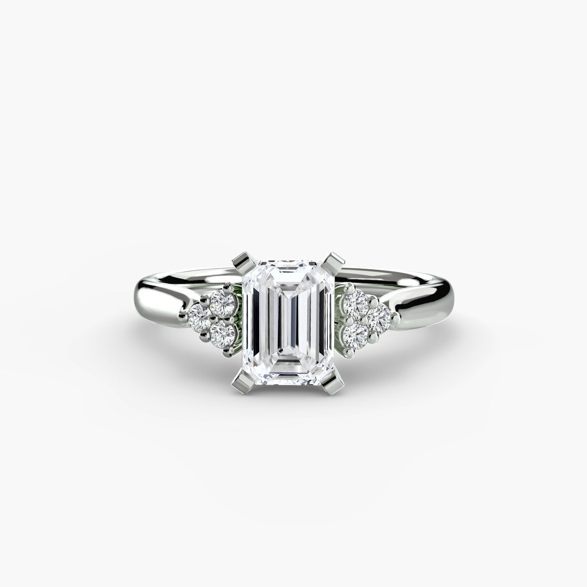 Solitaire with Shoulder Accents