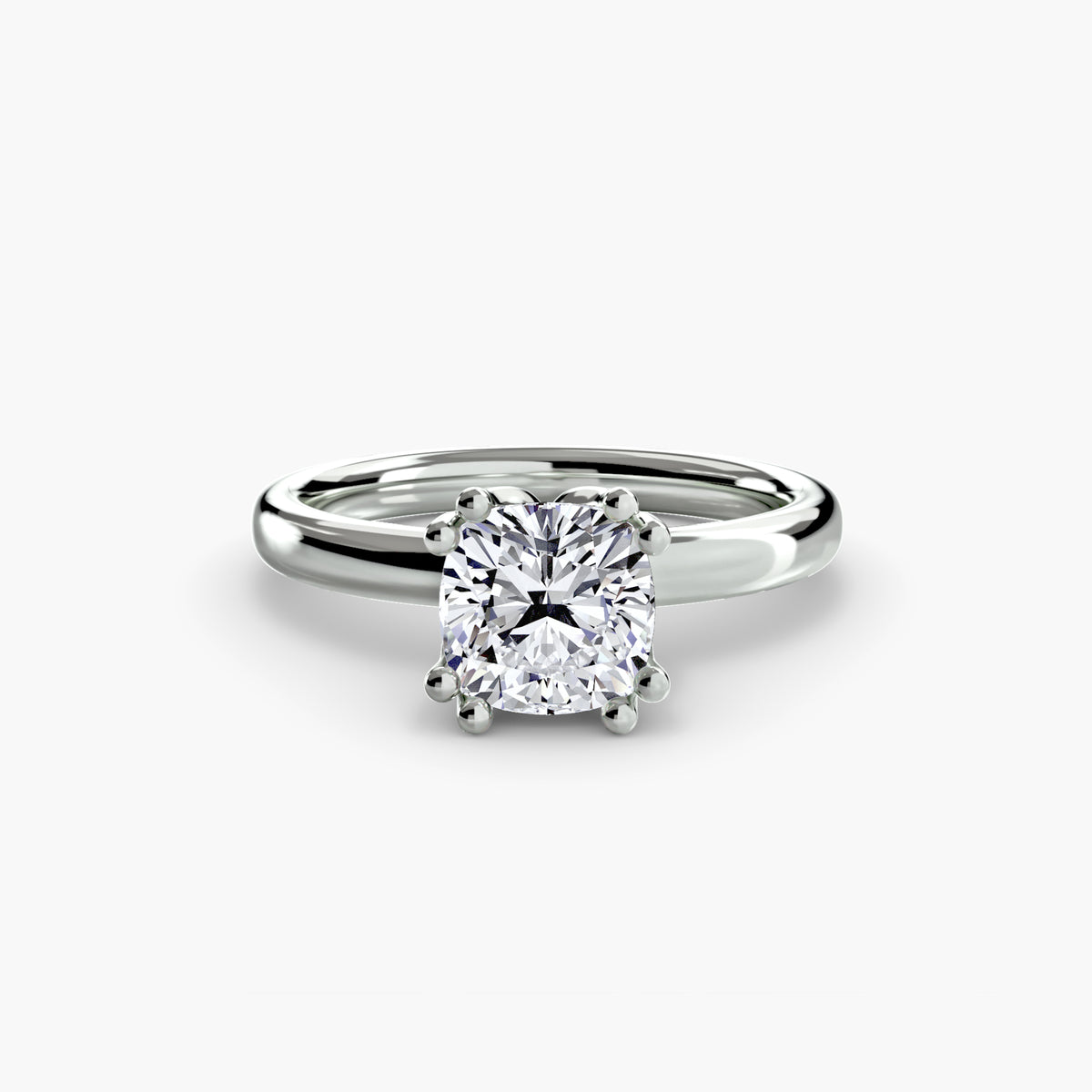 Double Claw Diamond Solitaire Ring