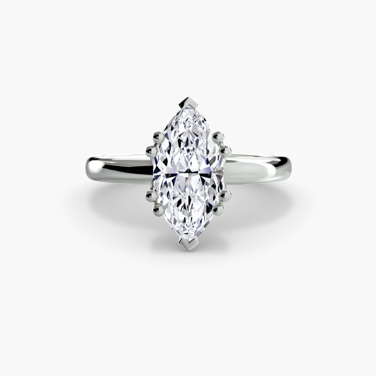 Double Claw Diamond Solitaire Ring