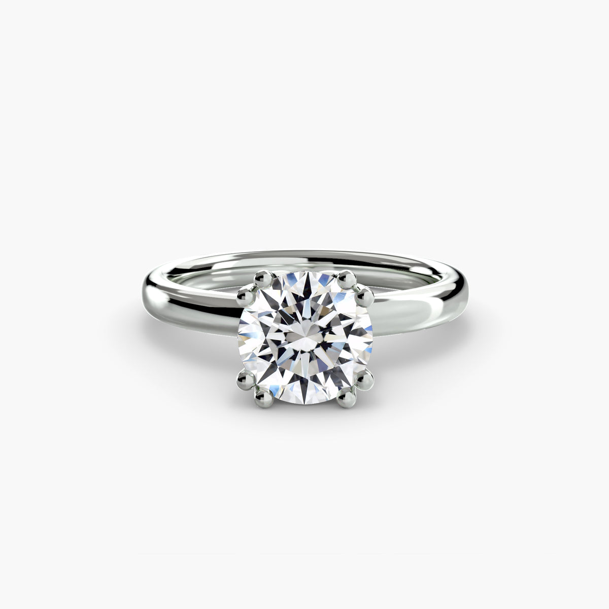 Double Claw Diamond Solitaire Ring