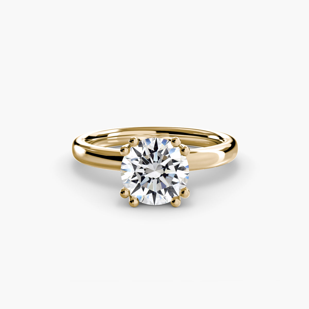 Double Claw Diamond Solitaire Ring