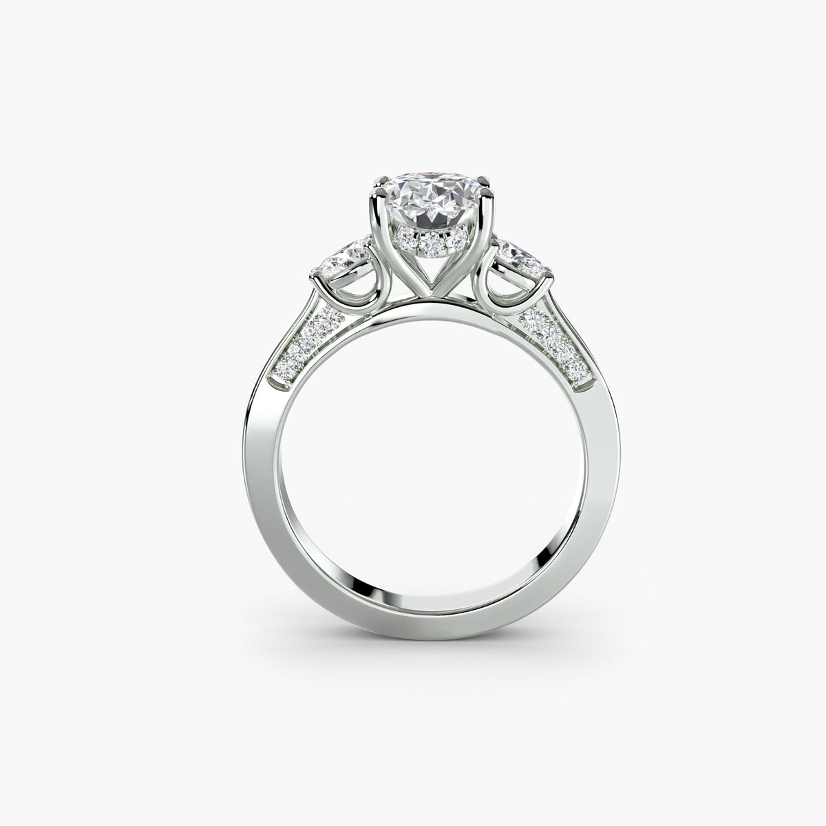 Diamond Solitaire with Pear Accents