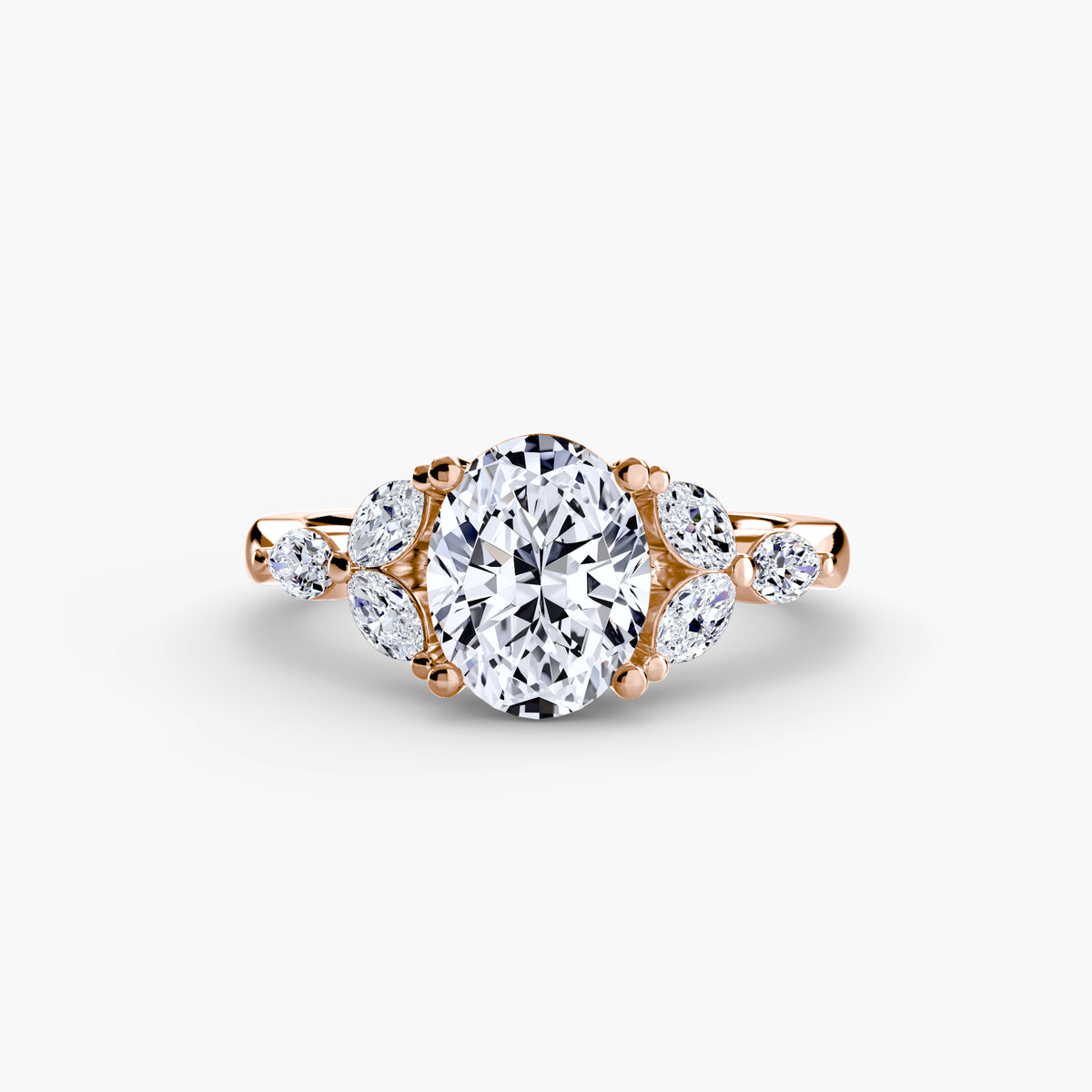 Marquise Shoulder Diamond Cluster Ring