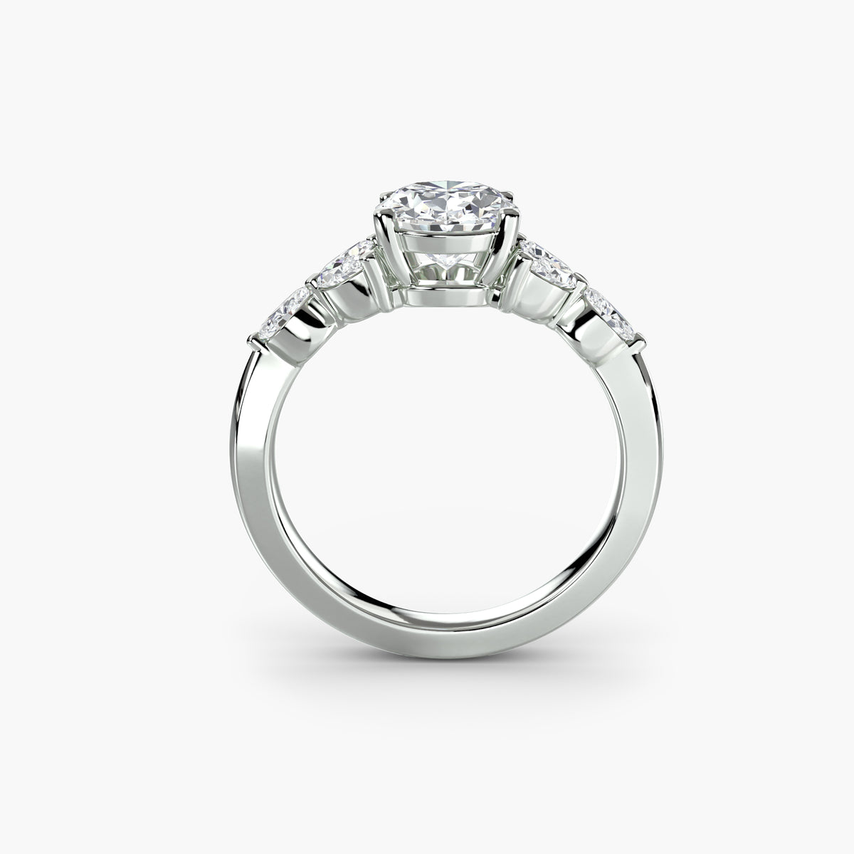 Marquise Shoulder Diamond Cluster Ring