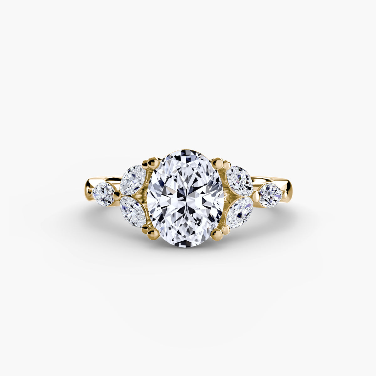 Marquise Shoulder Diamond Cluster Ring