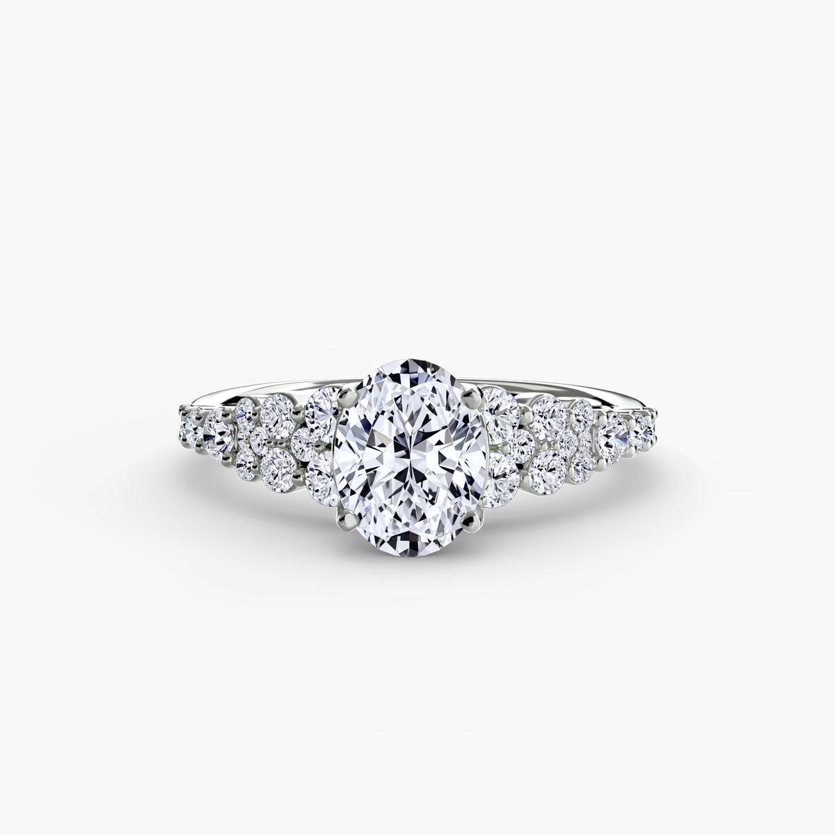 Oval Cluster Diamond Ring