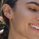 9ct Gold CZ Spike Hoop Earrings