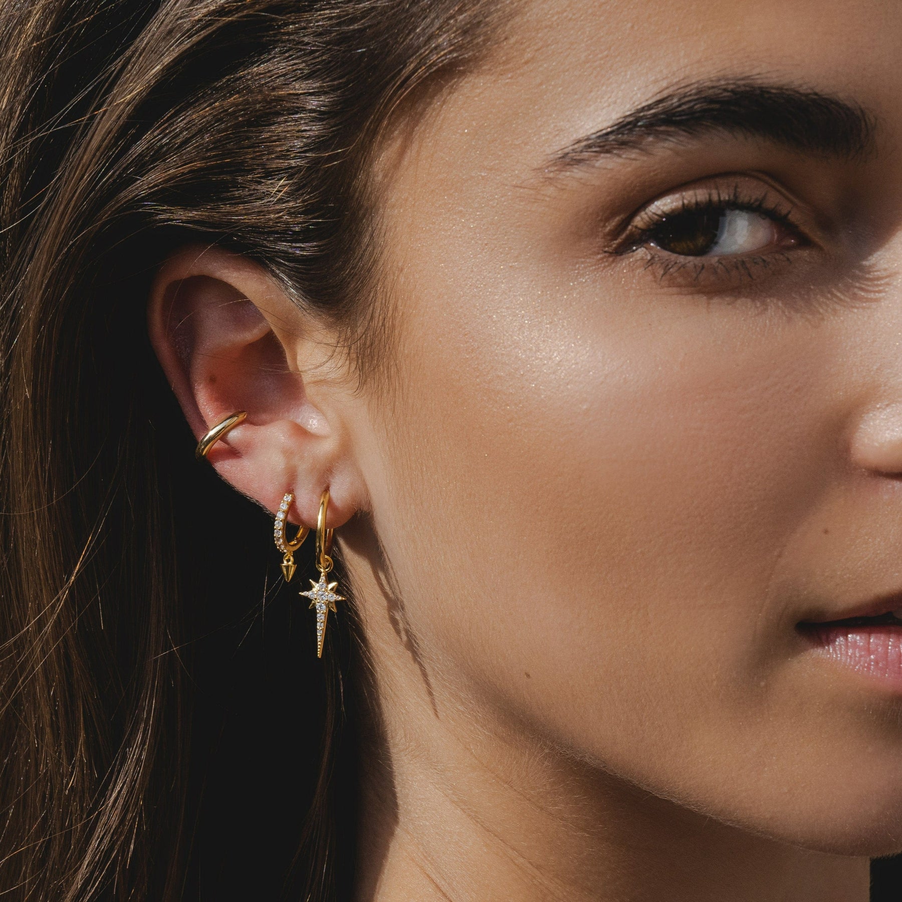 Golden Star Hoops Earrings – Kai Linz