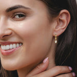 0.84ct 9ct Gold Oval Lab Diamond Bezel Hoop Earrings
