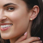0.84ct 9ct Gold Oval Lab Diamond Bezel Stud Earrings