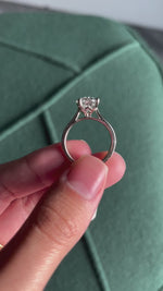 Platinum 3ct Oval Lab Diamond Ring