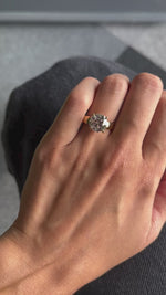 3ct Round Lab Diamond Solitaire with wide flat band in 18ct Gold