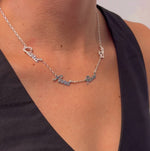 Silver Four Name Necklace