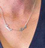 Silver Double Name Necklace